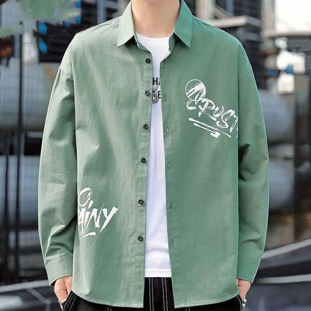Single Breasted Shirt Outwear Men's Spring Autumn Long Sleeve Shirt Coat with Print Lapel Single Breasted Design for Casual
Single Breasted Shirt Outwear Men's Spring Autumn Long Sleeve Shirt Coat with Print Lapel Single Breasted Design for Casual