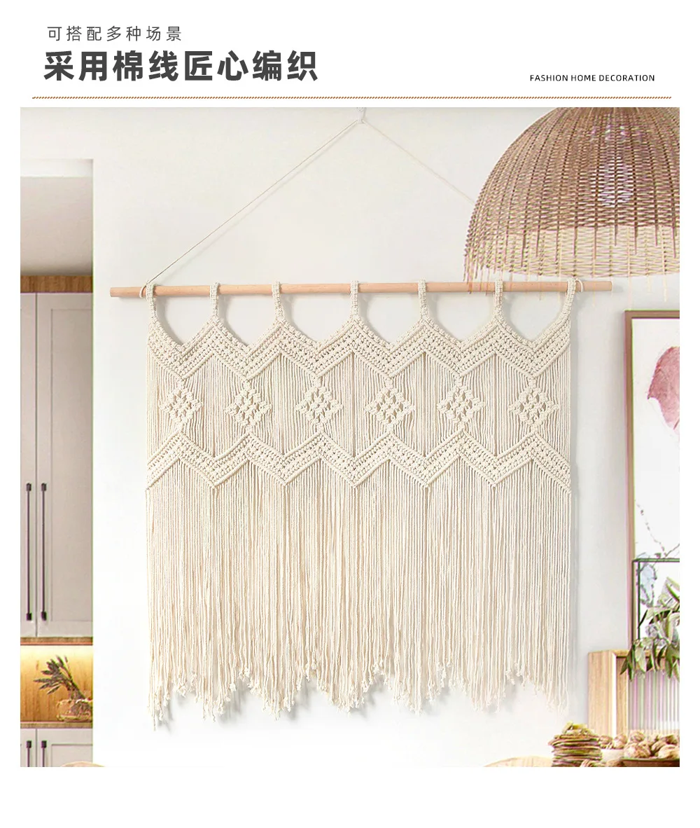 Nordic Boho Macrame Woven Lampshade - Handcrafted Pendant Light Cover 3 Scd3f71ad857f4f6182959f75dbf6c27ep