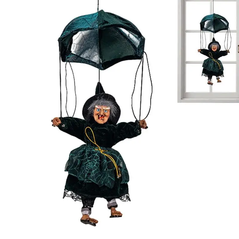 Witch Door Decor Scream Light-Up Eyes Witch Pendant With Parachute Scary Kicking Leg Door Pendant Portable Black Cape Witch
Witch Door Decor Scream Light-Up Eyes Witch Pendant With Parachute Scary Kicking Leg Door Pendant Portable Black Cape Witch