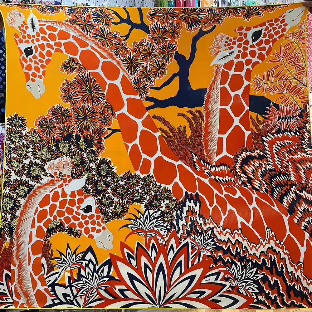 130cm French Winter Casual and Versatile silk Cashmere Giraffe Animal Pattern Women's Large Square Scarf Warm Scarf Shawl Scarf
130cm French Winter Casual and Versatile silk Cashmere Giraffe Animal Pattern Women's Large Square Scarf Warm Scarf Shawl Scarf