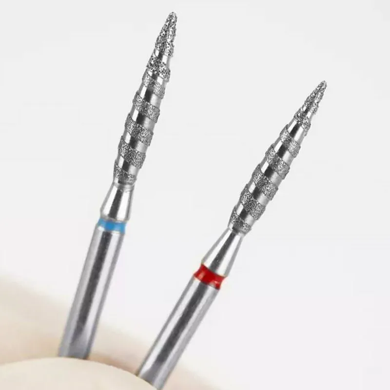 

Nail Drill Bits Flame Bit 3/32" Diamond Spiral Small Particle Sander Tips for Manicure Cuticle Clean Nails Accessories