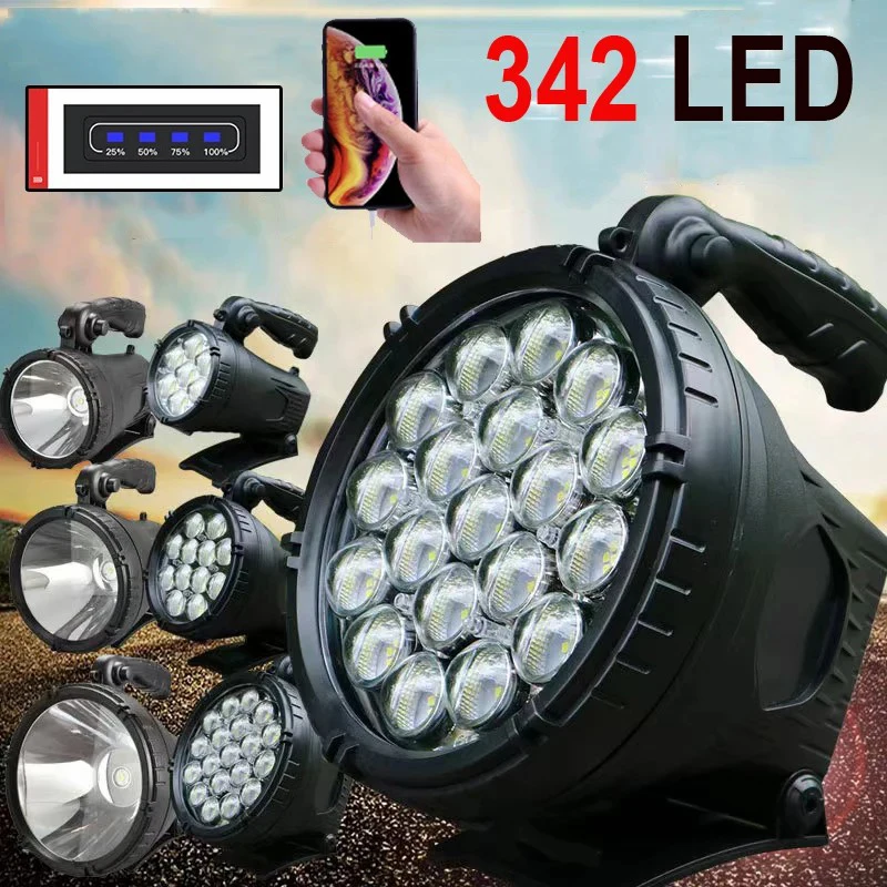 

E2 Strong Searchlight High-power LED Portable P50/70/90 Spotlight Flashlight Outdoor Night Fishing Patrol Warning Working Lights