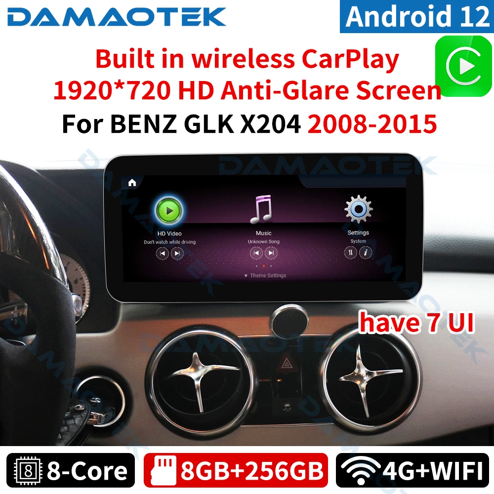 Автомагнитола DamaoTek с сенсорным экраном 12,0 дюйма, Android 10,25, GPS-навигацией для Mercedes Benz GLK X204 2008-2015, NTG 4,0, 5, Wi-Fi
Автомагнитола DamaoTek с сенсорным экраном 12,0 дюйма, Android 10,25, GPS-навигацией для Mercedes Benz GLK X204 2008-2015, NTG 4,0, 5, Wi-Fi