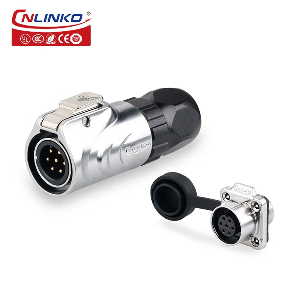CNLINKO IP67 Waterproof Industrial Plug and Socket 7 pin Electrical 12 volt dc cable M12 connector
CNLINKO IP67 Waterproof Industrial Plug and Socket 7 pin Electrical 12 volt dc cable M12 connector