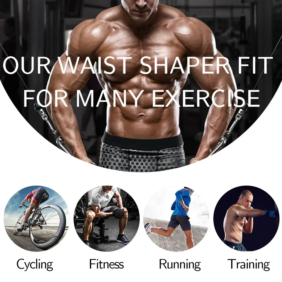 

Тренировочная одежда для коррекции фигуры, спортивный триммер для веса, сжигающий пот, пояс для похудения и фитнеса, пояс для потери фигуры, тренировочный пояс для талии для мужчин