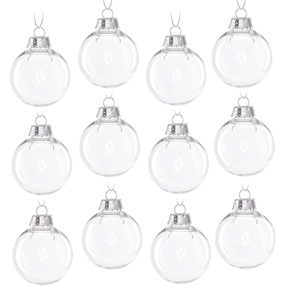 Transparent Ball DIY Christmas Tree Decoration 12 Pieces Clear Plastic Balls with Silver Cord Iridescent Glass Baubles Balls
Transparent Ball DIY Christmas Tree Decoration 12 Pieces Clear Plastic Balls with Silver Cord Iridescent Glass Baubles Balls