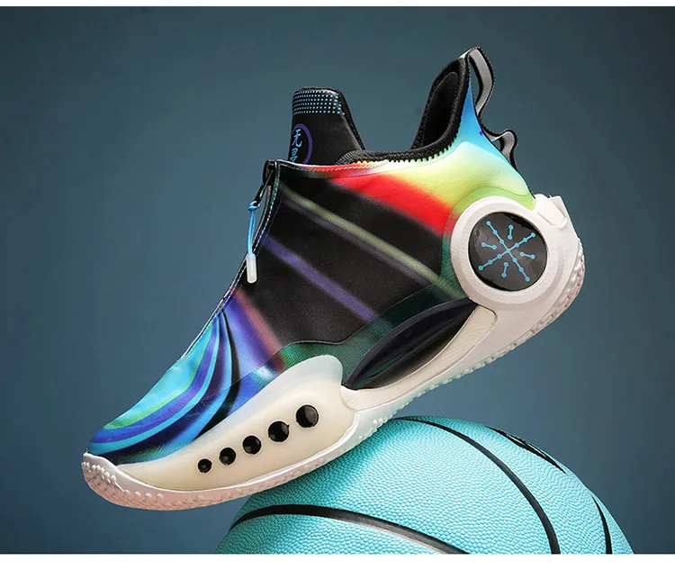 Novas botas de basquete masculino esportes ao ar livre amortecimento anti-deslizamento tênis de basquete respirável Novas botas de basquete masculino esportes ao ar livre amortecimento anti-deslizamento tênis de basquete respirável