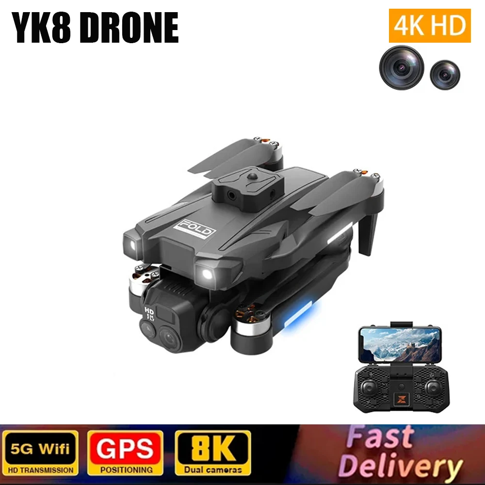 2024 YK8 Drone 8K Professinal Brushless Motor HD Camera Wide Angle Optical Flow 360 °Obstacle Avoidance 5G WIFI RC Quadcopter
2024 YK8 Drone 8K Professinal Brushless Motor HD Camera Wide Angle Optical Flow 360 °Obstacle Avoidance 5G WIFI RC Quadcopter