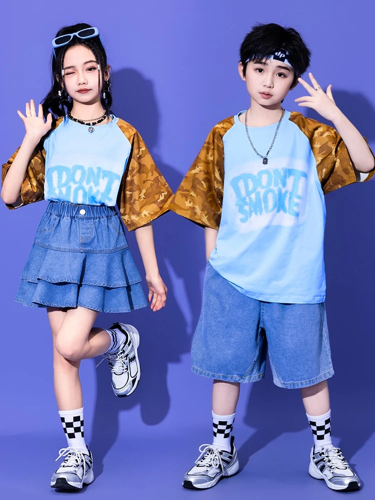 

2024 New Jazz Modern Dance Costumes For Girls Loose Shirts Hiphop Suit Boys Ballroom Hip Hop Dance Performance Clothes DN17663