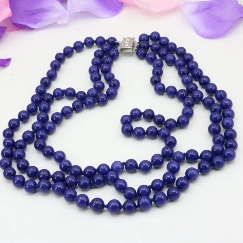 Ожерелье 3 ряда для женщин, колье 8 мм с синим Лазуритом, круглые бусины, бижутерия «сделай сам» 17-19 дюймов, B3207
Ожерелье 3 ряда для женщин, колье 8 мм с синим Лазуритом, круглые бусины, бижутерия «сделай сам» 17-19 дюймов, B3207