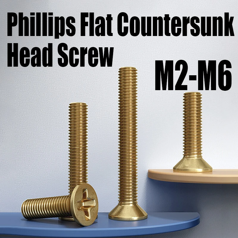 10PCS M2 M2.5 M3 M4 M5 M6 Brass Cross Phillips Flat Countersunk Head Screw Bolt Fastener Length 4mm-40mm
10PCS M2 M2.5 M3 M4 M5 M6 Brass Cross Phillips Flat Countersunk Head Screw Bolt Fastener Length 4mm-40mm
