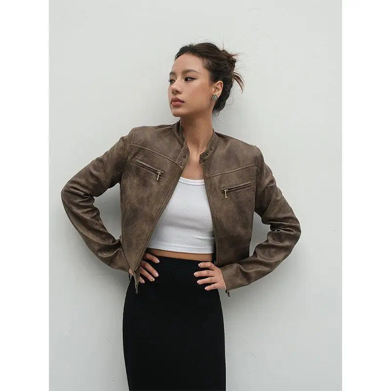 2024 Autumn New Hot Girl Versatile Stand Collar PU Leather Jacket American Retro Brown Short Jacket Motorcycle Wear aesthetic
2024 Autumn New Hot Girl Versatile Stand Collar PU Leather Jacket American Retro Brown Short Jacket Motorcycle Wear aesthetic