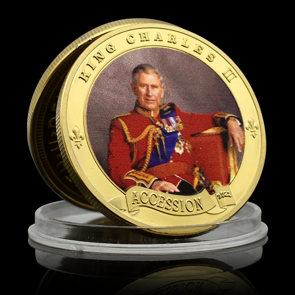 The King of England Charles III Gold Plated Coin Accession 2022 Challenge Medal in Capsule Home Decoration
The King of England Charles III Gold Plated Coin Accession 2022 Challenge Medal in Capsule Home Decoration