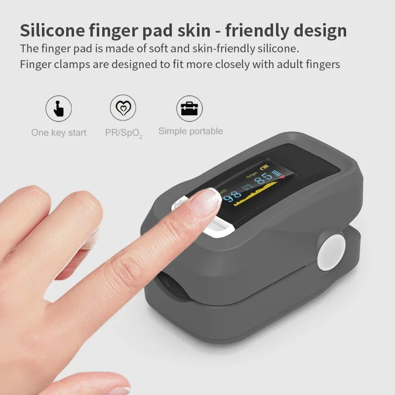 

Finger clip blood oxygen monitor, heart rate and pulse oximeter, accurately measuring blood oxygen saturation,