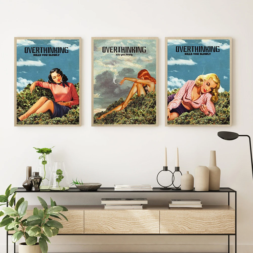 Vintage Smoking Sexy Woman Poster Overthinking Kills You Slowly Pictures Wall Art Canvas Painting Prints Living Room Home Decor
Vintage Smoking Sexy Woman Poster Overthinking Kills You Slowly Pictures Wall Art Canvas Painting Prints Living Room Home Decor