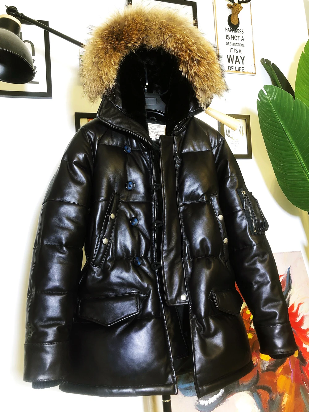 Tailor Brando N3B Euro Super Top Quality French Sheepskin Aviator Mid Length Leather Down Jacket With Genuine Raccoon Colla
Tailor Brando N3B Euro Super Top Quality French Sheepskin Aviator Mid Length Leather Down Jacket With Genuine Raccoon Colla