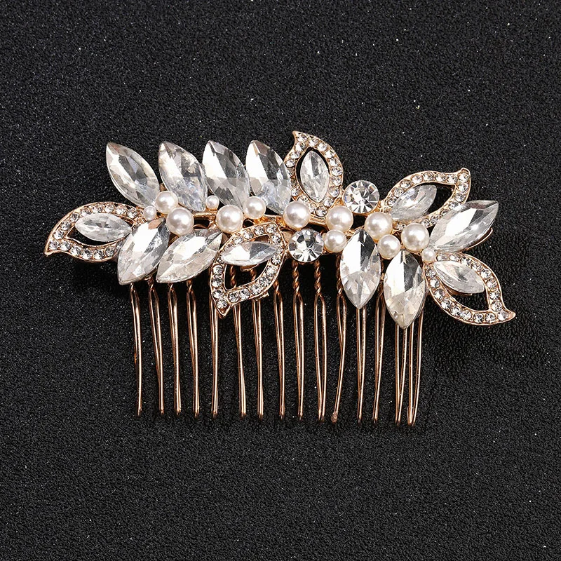 Floralbride Handmade Alloy Crystal Rhinestones Pearls Flower Leaf Bridal Hair comb Wedding Headpieces Women Hair Jewelry
Floralbride Handmade Alloy Crystal Rhinestones Pearls Flower Leaf Bridal Hair comb Wedding Headpieces Women Hair Jewelry