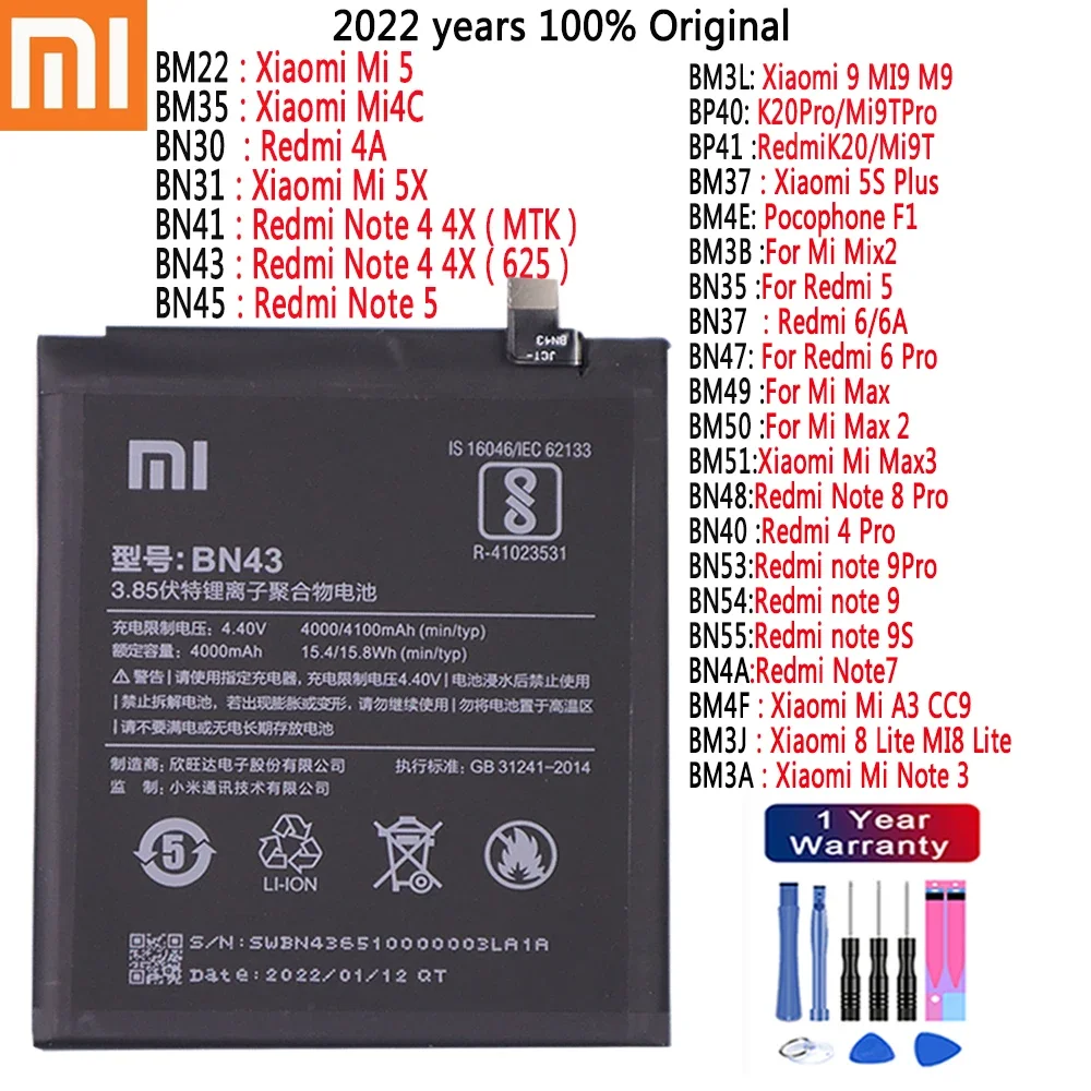 2022 100% Оригинальный аккумулятор для Xiaomi Redmi MI5 4C 5X Note 3 8 Lite 5 4X 4A MI9 5S Plus Mix 2 6 Pro Max 2 3 8 9s 9 Pro батареи
2022 100% Оригинальный аккумулятор для Xiaomi Redmi MI5 4C 5X Note 3 8 Lite 5 4X 4A MI9 5S Plus Mix 2 6 Pro Max 2 3 8 9s 9 Pro батареи