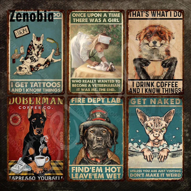 Cute Dogs with Text Tin Signs Dog Is Drinking Coffee Funny Plaque Metal Plate Animal Iron Painting Wall Stickers for Home Decor
Cute Dogs with Text Tin Signs Dog Is Drinking Coffee Funny Plaque Metal Plate Animal Iron Painting Wall Stickers for Home Decor