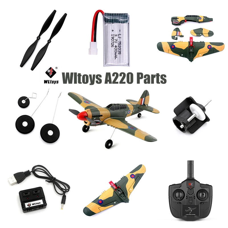

WLtoys XK A220 P40 RC Glider Spare Parts Remote Control Propeller Motor Main Board Steering Gear Fan Blade Frame