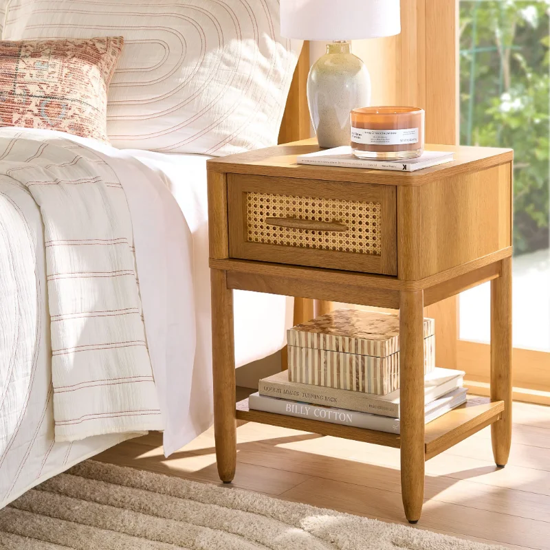 

Better Homes & Gardens Springwood Caning Nightstand, Light Honey Finish bedroom furniture