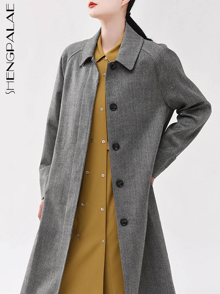 SHENGPALAE Temperament Trench Coat For Women Fashion Lapel Single Breasted Gray Mid Calf Windbreaker Autumn 2023 New Tide 5R6129
SHENGPALAE Temperament Trench Coat For Women Fashion Lapel Single Breasted Gray Mid Calf Windbreaker Autumn 2023 New Tide 5R6129