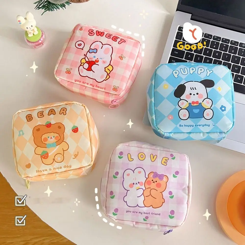 Makeup Bag Multi-function Handbag Grid Bear Rabbit Cartoon Cosmetic Bag Sanitary Napkin Bag Korean Storage Bag Women Coin Purse
Makeup Bag Multi-function Handbag Grid Bear Rabbit Cartoon Cosmetic Bag Sanitary Napkin Bag Korean Storage Bag Women Coin Purse