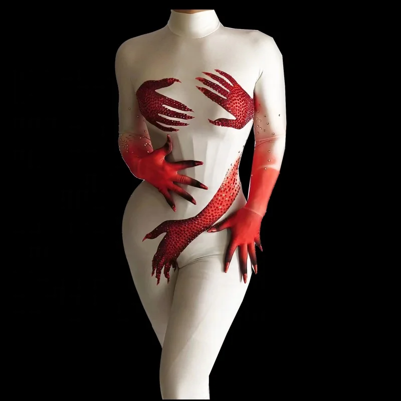 New Arrival Fashion Transparent Birthday Dance Costume Evening Club Bodysuit Women Sexy Rhinestones Jumpsuit With Gloves
New Arrival Fashion Transparent Birthday Dance Costume Evening Club Bodysuit Women Sexy Rhinestones Jumpsuit With Gloves
