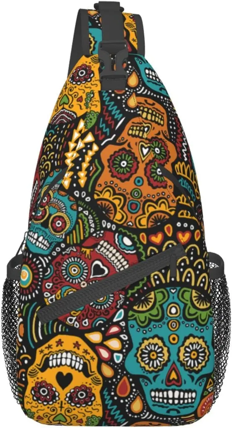 Sugar Skulls Print Print Cross Chest Bag Sling Backpack Hiking Daypack Crossbody Shoulder Bag Outdoor Travel Cycling Bag
Sugar Skulls Print Print Cross Chest Bag Sling Backpack Hiking Daypack Crossbody Shoulder Bag Outdoor Travel Cycling Bag