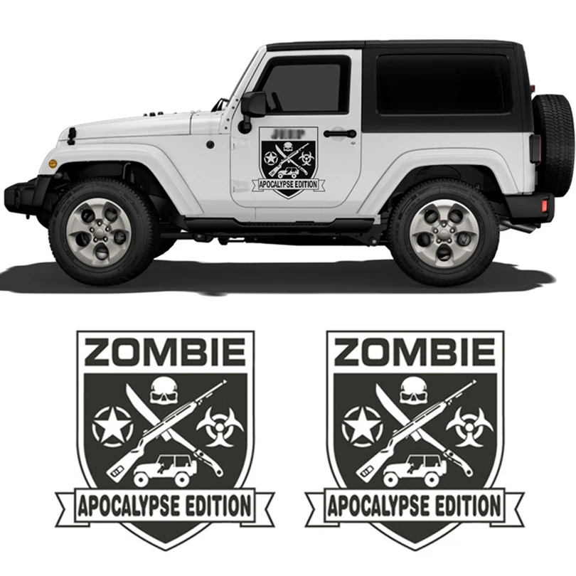 

for Jeep Wrangler JK JL Unlimited Rubicon Sahara Matt Black Zombie Evil Skull Star Body Sticker Decal Graphics Stickers Wrap kit