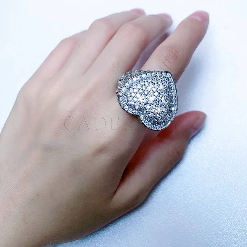 Cadermay 2022 Hip Hop Jewelry Iced Moissanite Heart Ring S925 Silver Color Diamond Tennis Cuban Love Ins
Cadermay 2022 Hip Hop Jewelry Iced Moissanite Heart Ring S925 Silver Color Diamond Tennis Cuban Love Ins