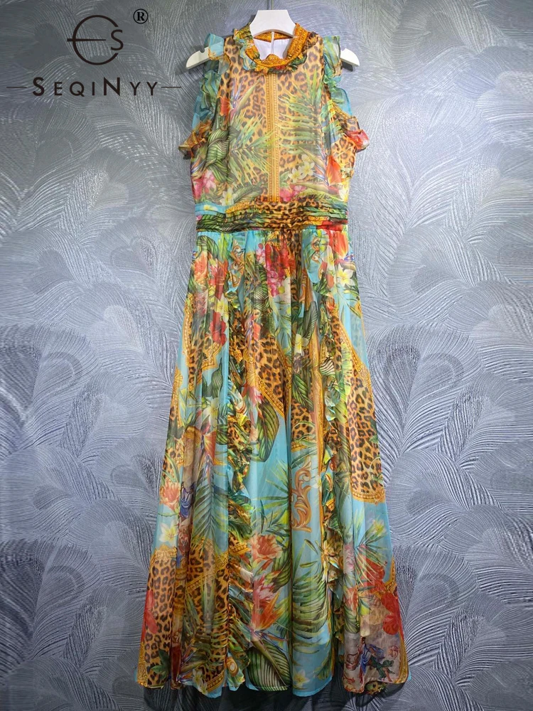 SEQINYY Sicily Midi Dress Summer Spring New Fashion Design Women Runway High Street Vintage Flowers Leopard Ruffles Chiffon
SEQINYY Sicily Midi Dress Summer Spring New Fashion Design Women Runway High Street Vintage Flowers Leopard Ruffles Chiffon
