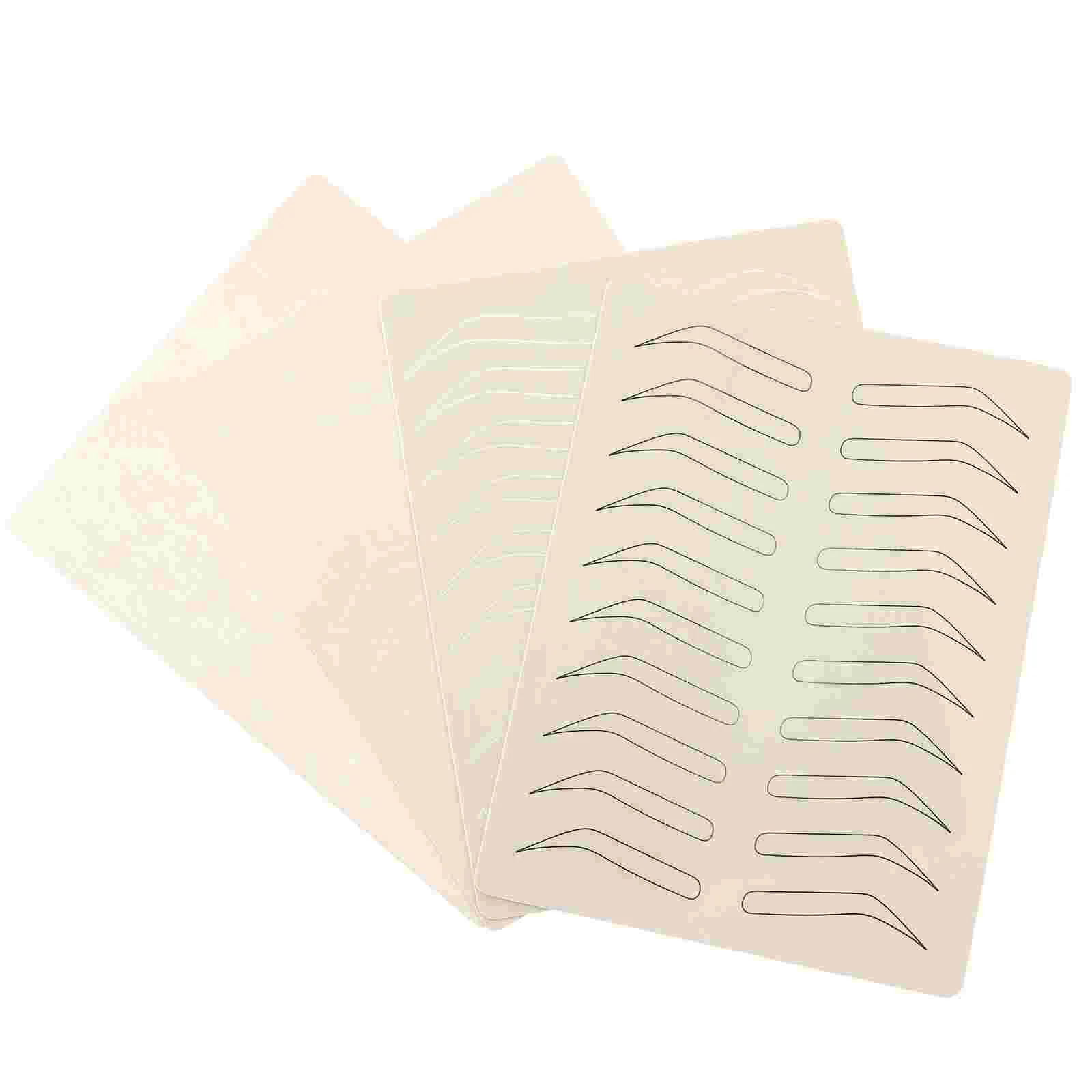 

HEALLILY 4pcs Tattoos Practice Skin Sheets Double Sided Inkless Skin Microblading Eyebrow Fake Skin Supplies