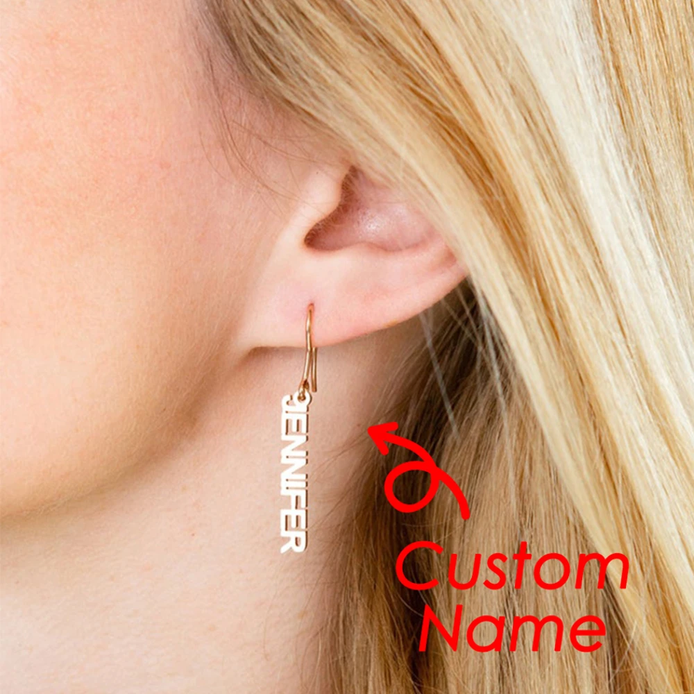 Gold Color Customized Name Pendant Earrings for Women Personalized Letter 316L Stainless Steel Earrings Support Dropshipping
Gold Color Customized Name Pendant Earrings for Women Personalized Letter 316L Stainless Steel Earrings Support Dropshipping