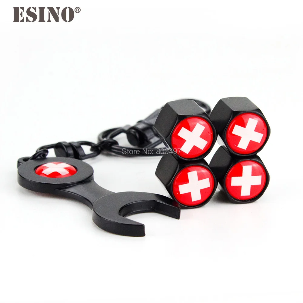 4 x Car Styling Stainless Steel Zinc Alloy Wheel Tire Valve Stem Caps Switzerland Flag Universal With Mini Wrench Key Chain
4 x Car Styling Stainless Steel Zinc Alloy Wheel Tire Valve Stem Caps Switzerland Flag Universal With Mini Wrench Key Chain