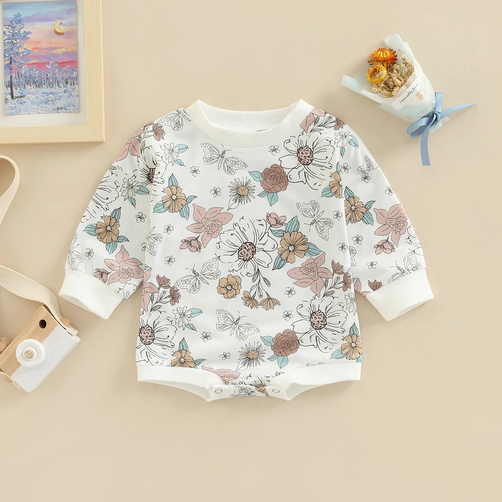 EWODOS Newborn Baby Girls Floral Print Bodysuits Long Sleeve Crew Neck Flower Print Fall Bodysuit for Casual Daily
EWODOS Newborn Baby Girls Floral Print Bodysuits Long Sleeve Crew Neck Flower Print Fall Bodysuit for Casual Daily
