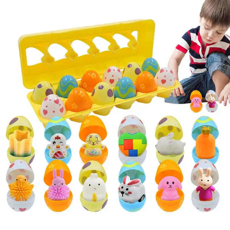 

Prefilled Easter Eggs 12pcs Twist Egg Surprise Toys For Children Early Education Development Toy For Children's Day Holiday