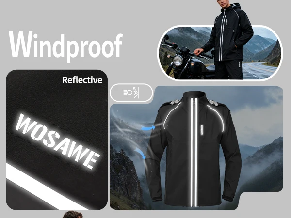 WOSAWE Motorcycle Raincoat Suits Men Women Waterproof Rain Jacket and Pant Reflective Hiking Motobike Riding Fishing Rainsuits 27 Scd65ee47402a4093a7509fe49d903b96T