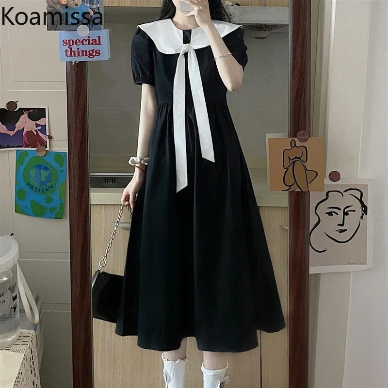 Koamissa Vintage Women Patchwork Sweet Midi Dress Puff Sleeve Peter Pan Collar Student Summer Dresses Korean Loose Vestidos 2022
Koamissa Vintage Women Patchwork Sweet Midi Dress Puff Sleeve Peter Pan Collar Student Summer Dresses Korean Loose Vestidos 2022