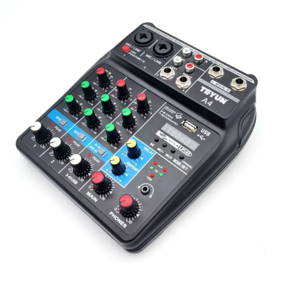 

Professional 4-channel Digital Mixing Sound Card, Microphone, Live Streaming Computer Recording, DJ Audio Equipment