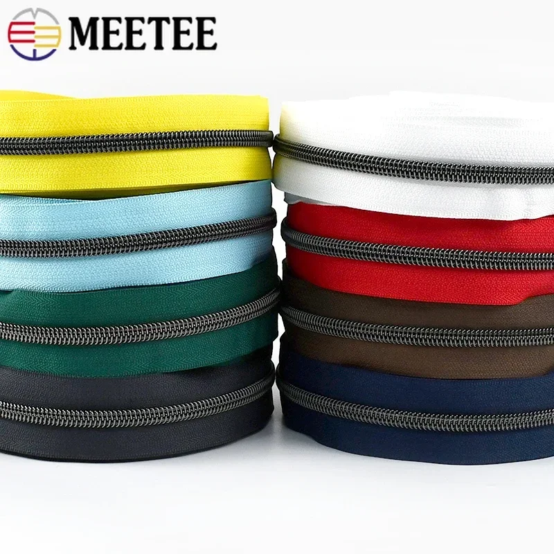 

Meetee 5# Nylon Zippers Tapes Bag Pocket Decor Zipper By The Meter GunBlack Tooth Zip Repair Kit DIY Garment Sewing Accessories