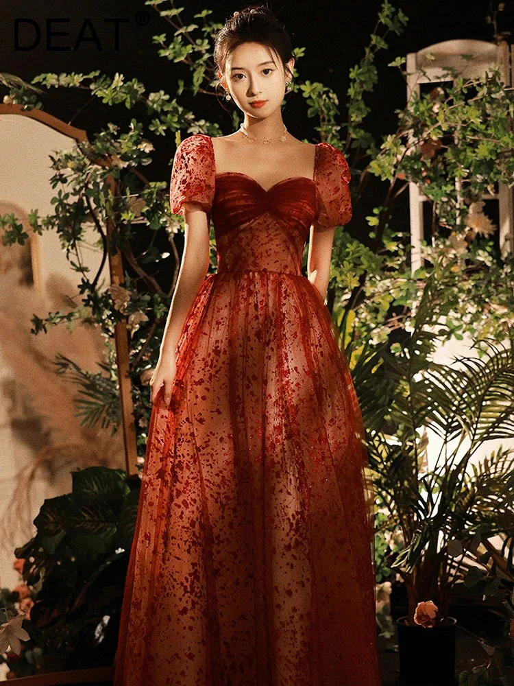DEAT Women's Fashion Dress Sweetheart Neck Puff Sleeve Backless Gauze Lace Up Elegant Evening Dresses Spring 2024 New 35Z38
DEAT Women's Fashion Dress Sweetheart Neck Puff Sleeve Backless Gauze Lace Up Elegant Evening Dresses Spring 2024 New 35Z38