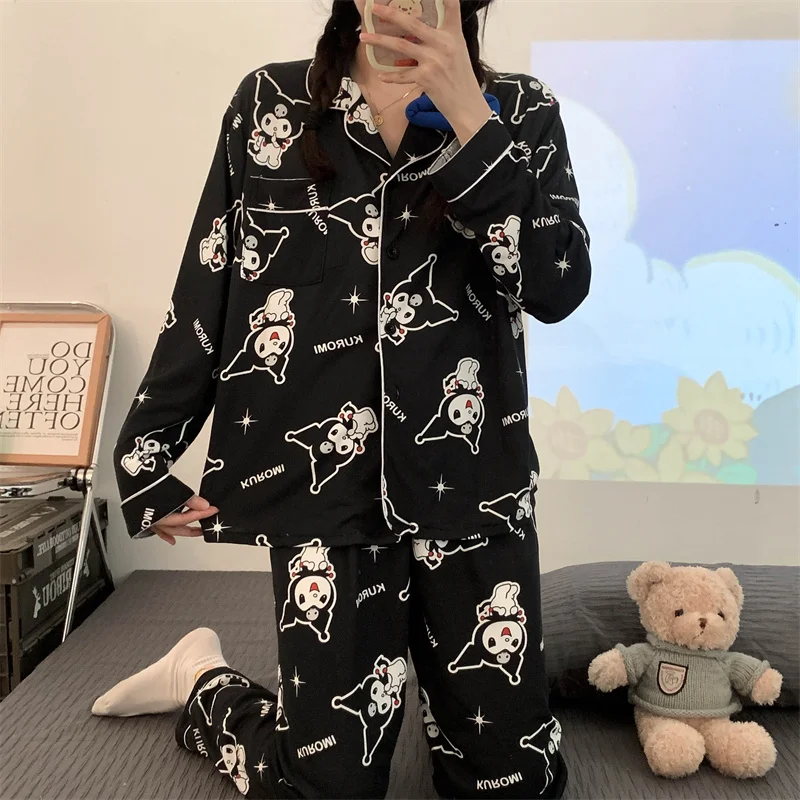 Dark Kuromi Girls' Long Sleeved Pajama Set Spring and Autumn Thin Home Clothing Casual Clothing Student Pajama Christmas Gift
Dark Kuromi Girls' Long Sleeved Pajama Set Spring and Autumn Thin Home Clothing Casual Clothing Student Pajama Christmas Gift