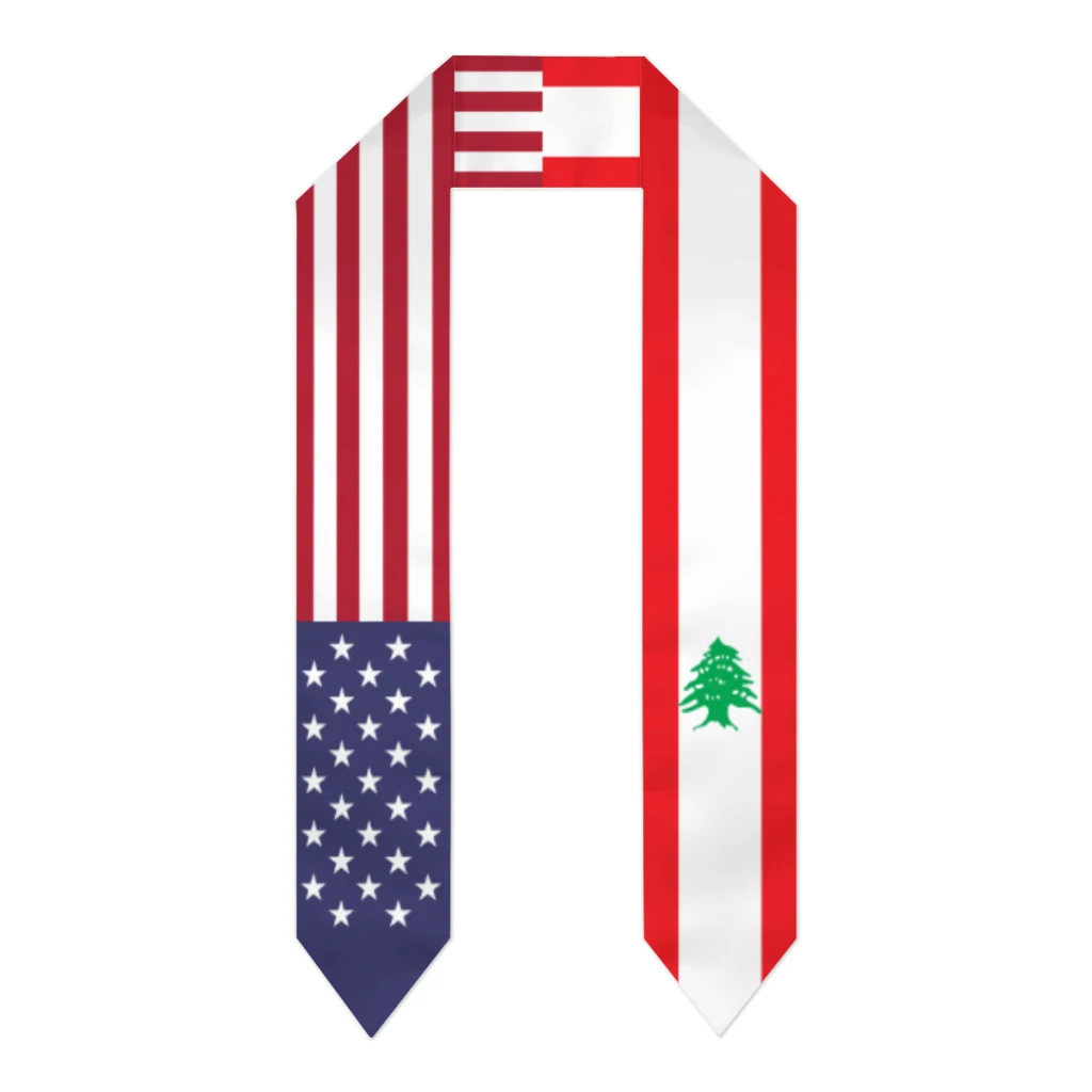 Graduation Sash Lebanon & USA United States Flag Stole Shawls Graduate Wraps Scraf International Student Pride Gifts
Graduation Sash Lebanon & USA United States Flag Stole Shawls Graduate Wraps Scraf International Student Pride Gifts
