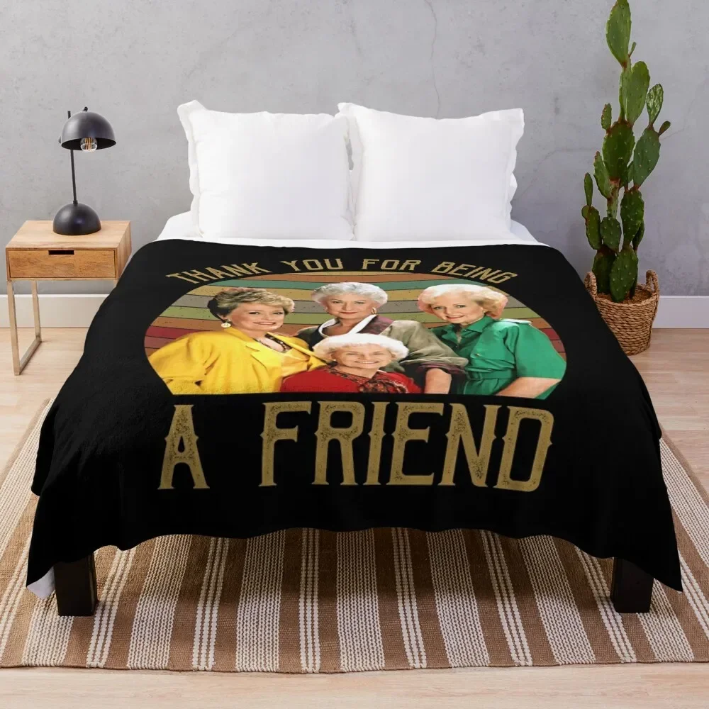 

Thank You For Being A Friend Vintage Sunset Throw Blanket Custom Decorative Sofas Large Comforter Blankets