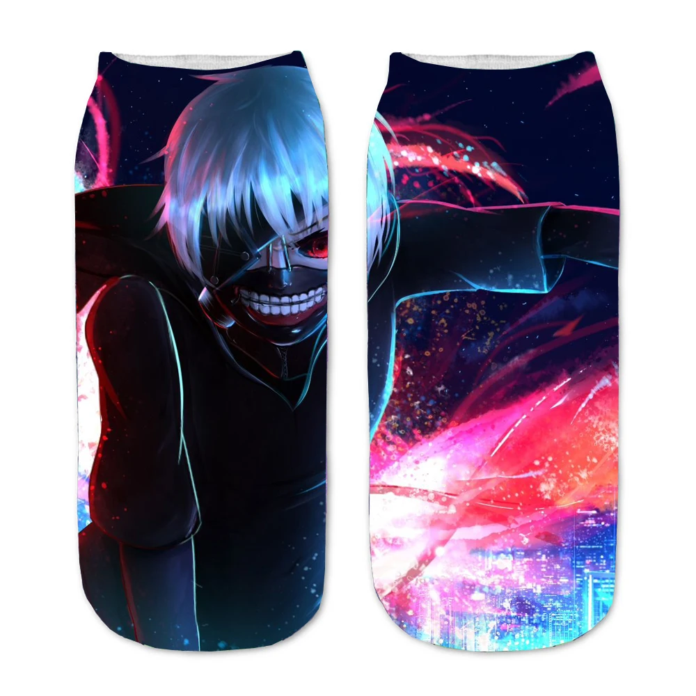 

Socks Anime Tokyo Ghoul Boys Girl 3D Printed Socks teenager Cartoon Straight Socks Men Women Short Sock Kawaii Ankle Sock Party