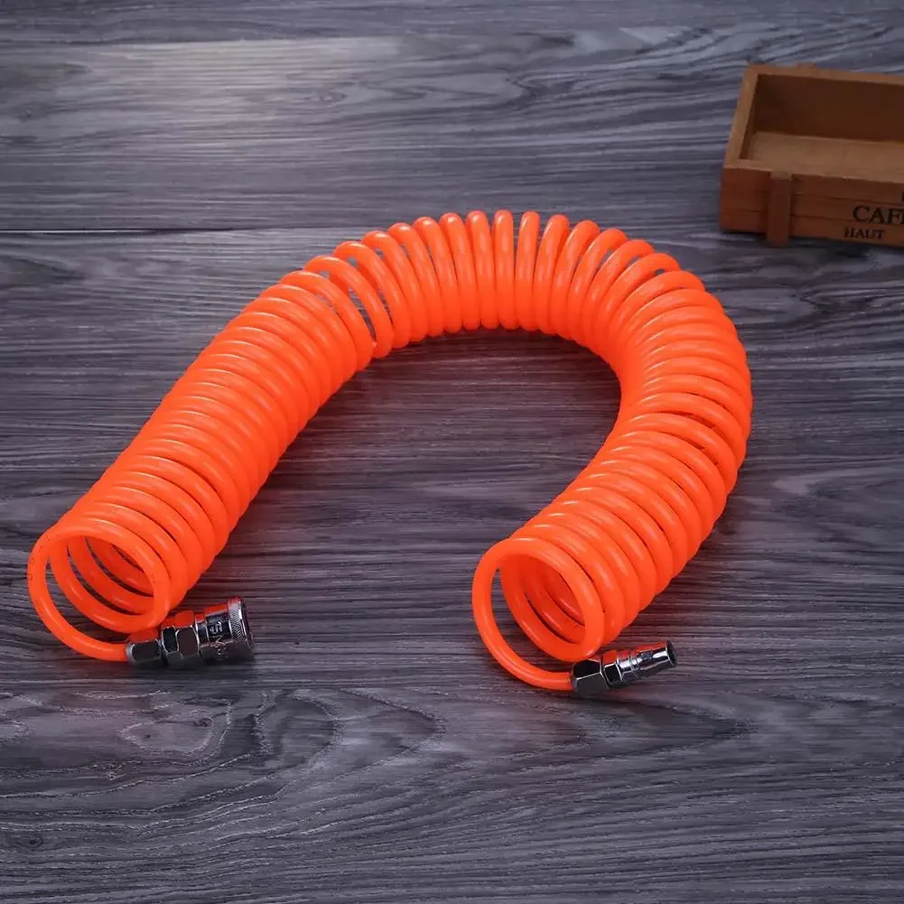 

6M/9M PE Flexible Compressor Air Hose Durable Practical Pneumatic Easy Apply Extension Inflating Coil Adapter Quick Coupler