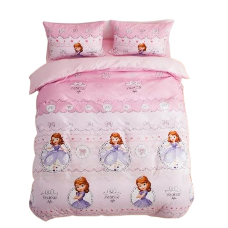 Frozen cartoon Princess Sofia style cute four-piece pink girly heart children's bedding 3-piece set bed sheet quilt cover gift
Frozen cartoon Princess Sofia style cute four-piece pink girly heart children's bedding 3-piece set bed sheet quilt cover gift
