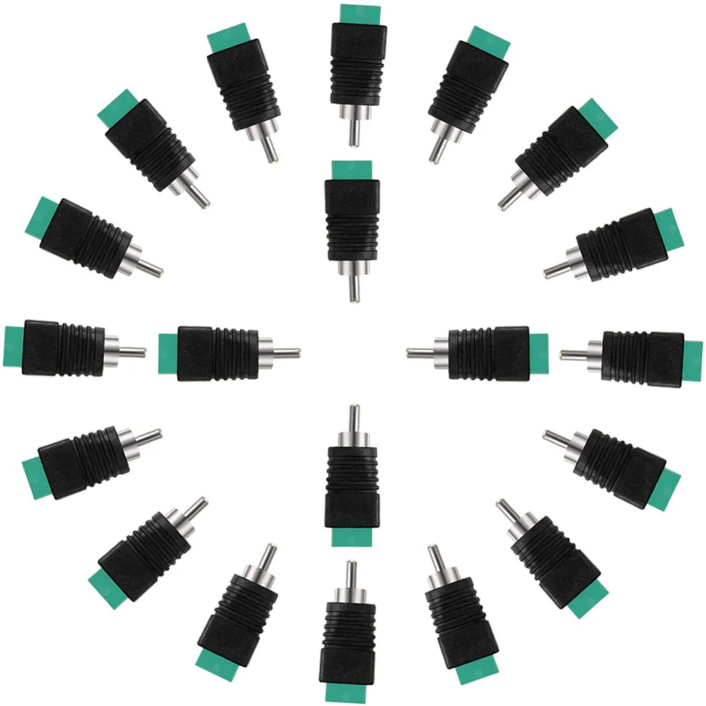 

20 Pack RCA Male to AV Screw Terminal Adapter,Phono Plug Solderless Converter Audio/Video Speaker Wire Connectors