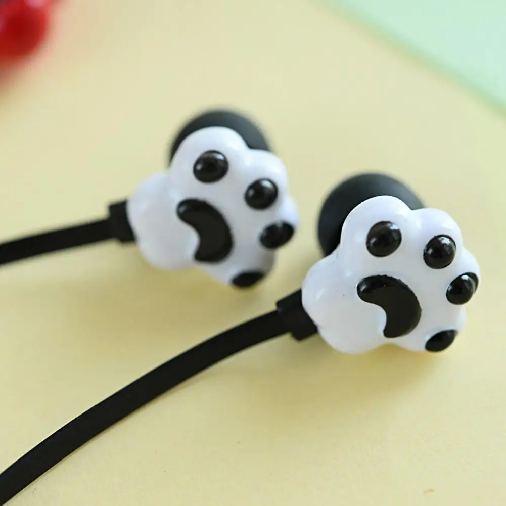 

Wired Earbud High Fidelity Deep Bass Lightweight Cartoon Cat Paw 3.5mm Stereo Sports In-ear Earbud With Microphone For Sports